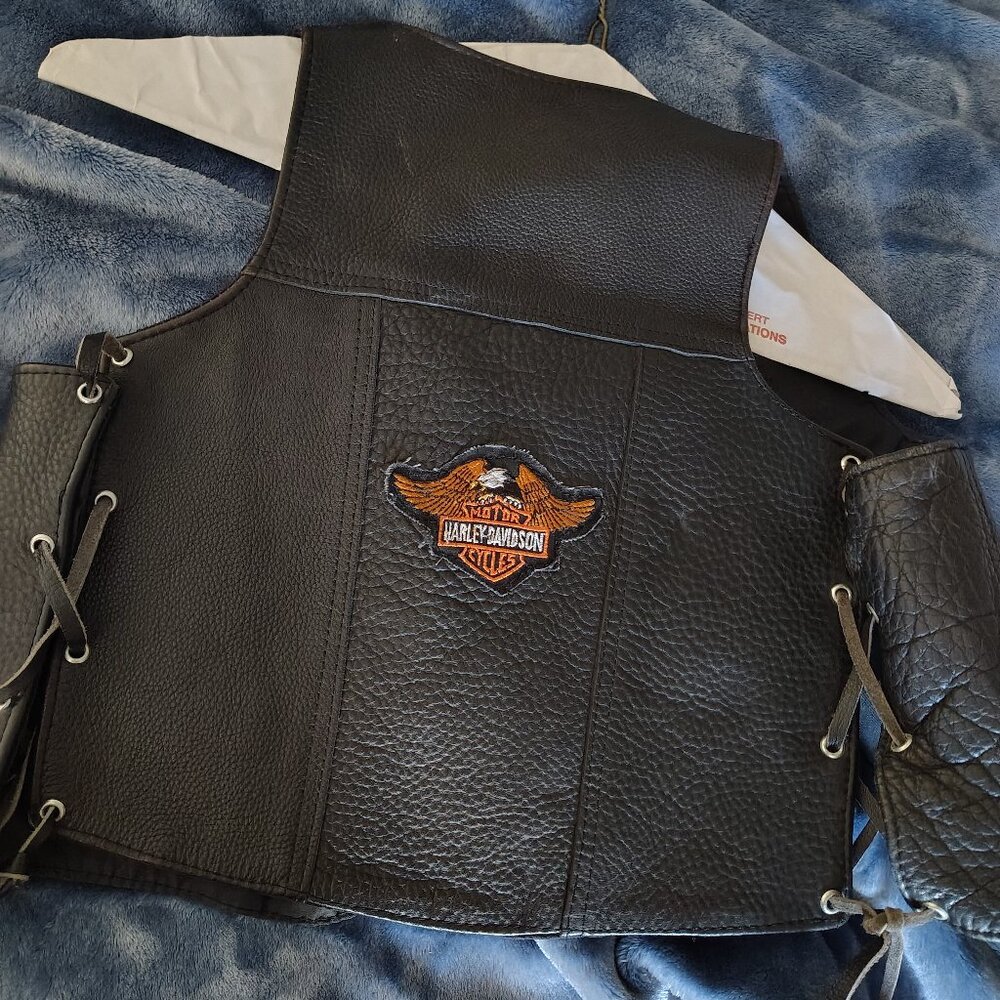 Leather Harley vest